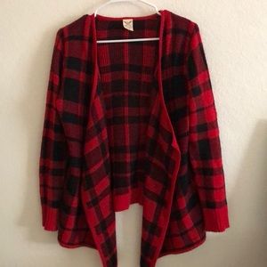 Red Plaid Cardigan